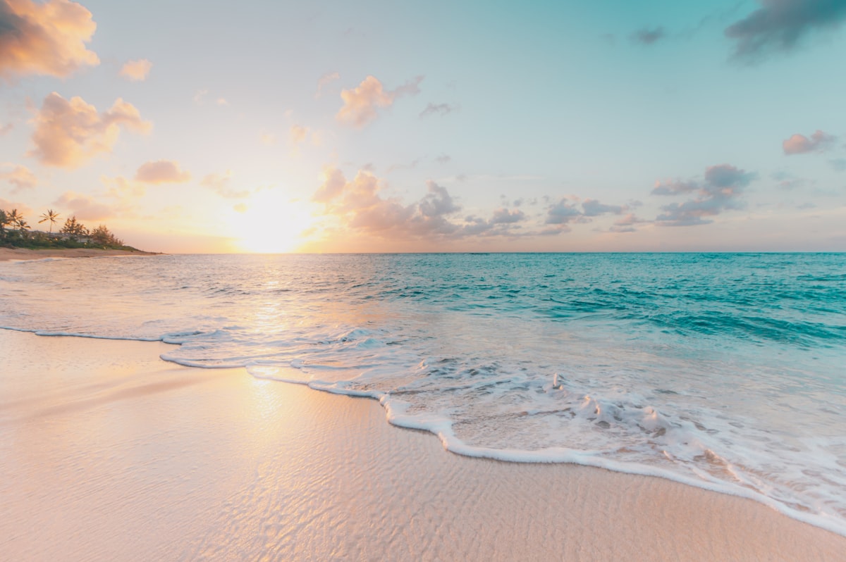 Golden sunset over a pristine Mexican beach
